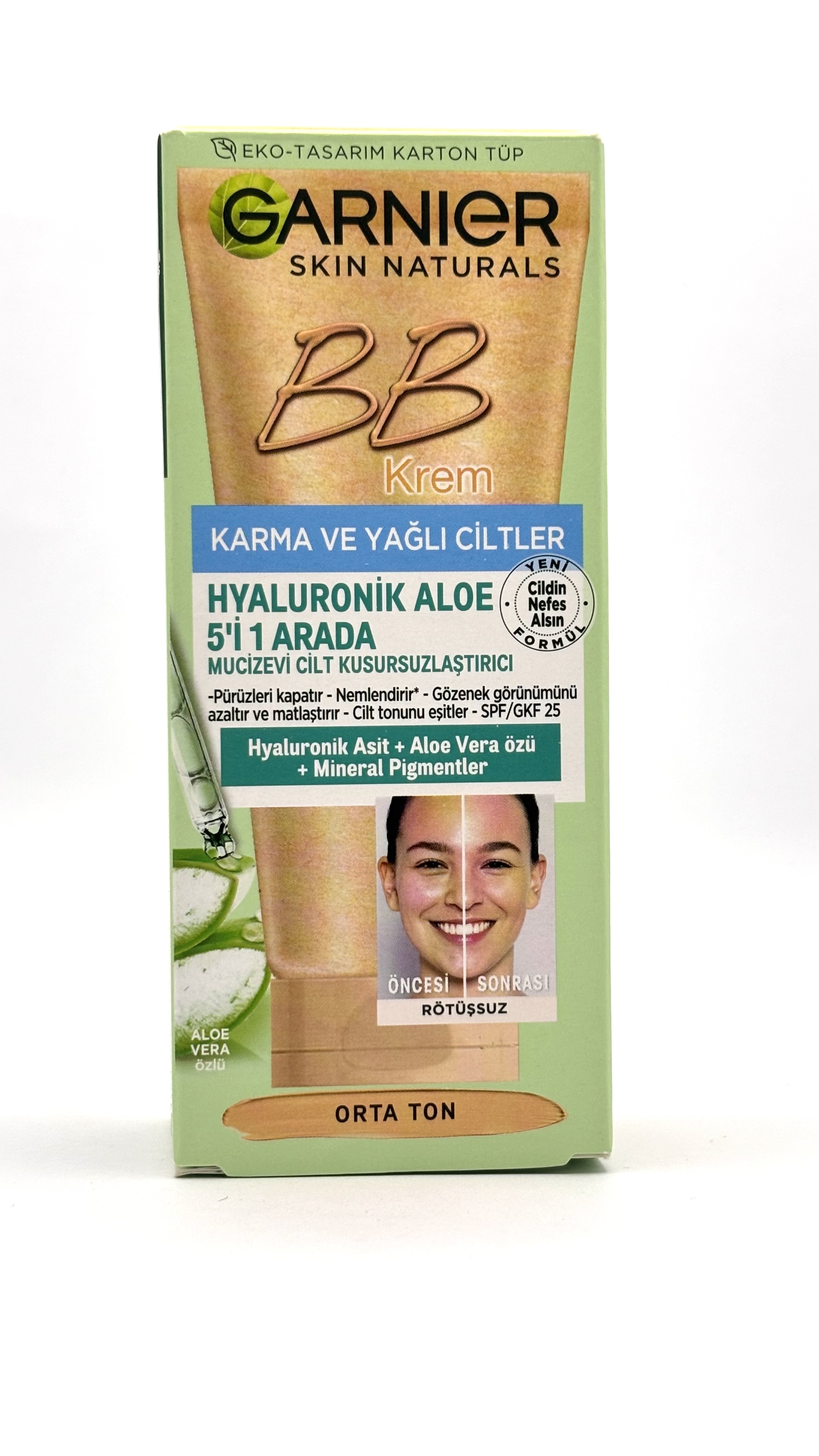 بی بی کرم گارنیر مدل Hyaluronic Aloe All-in-1 پوست مختلط تا چرب رنگ Medium